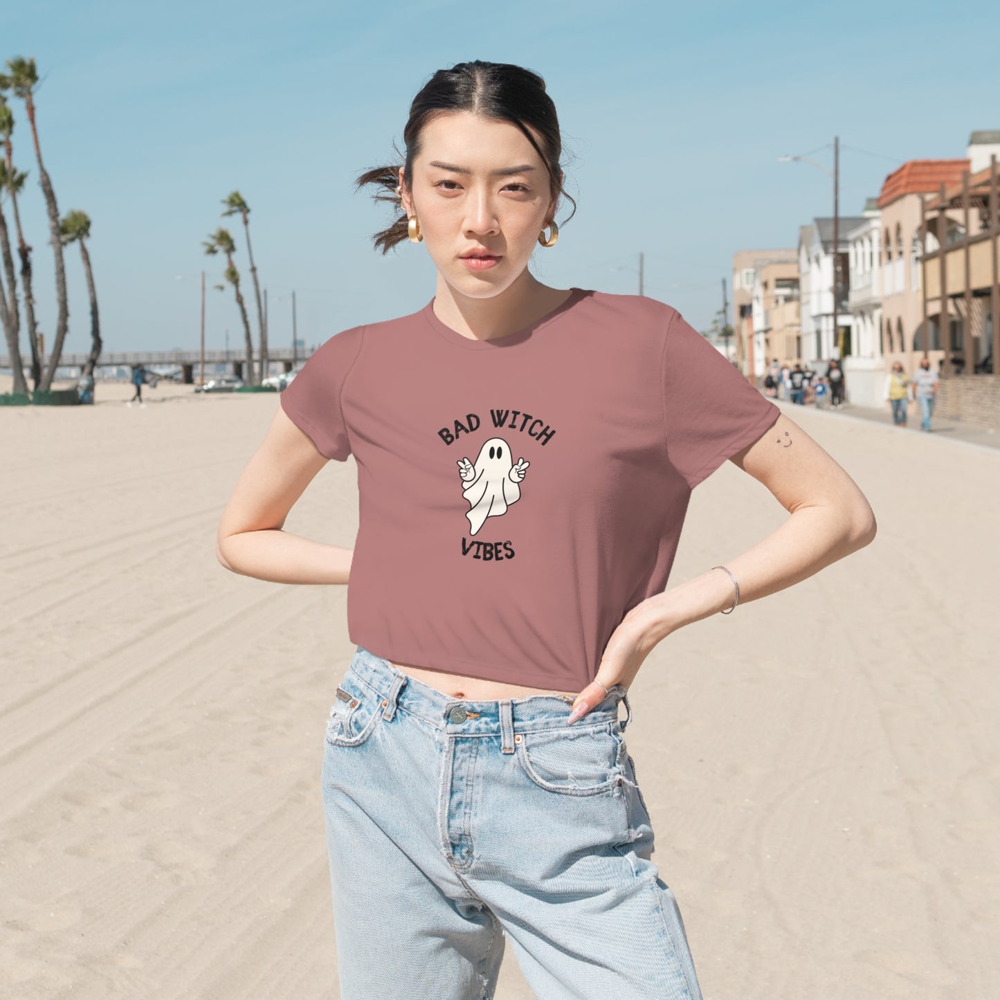 Bad Witch - Women's Flowy Cropped Tee