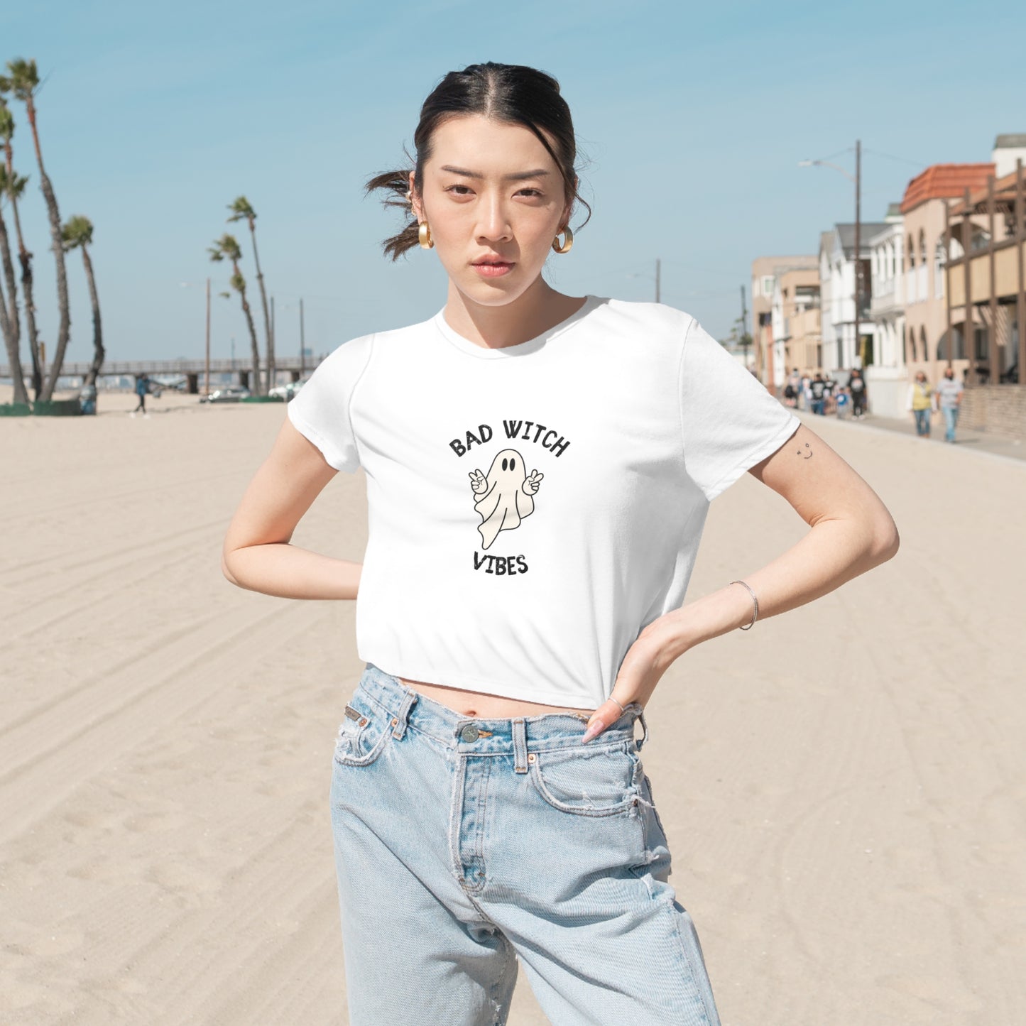 Bad Witch - Women's Flowy Cropped Tee