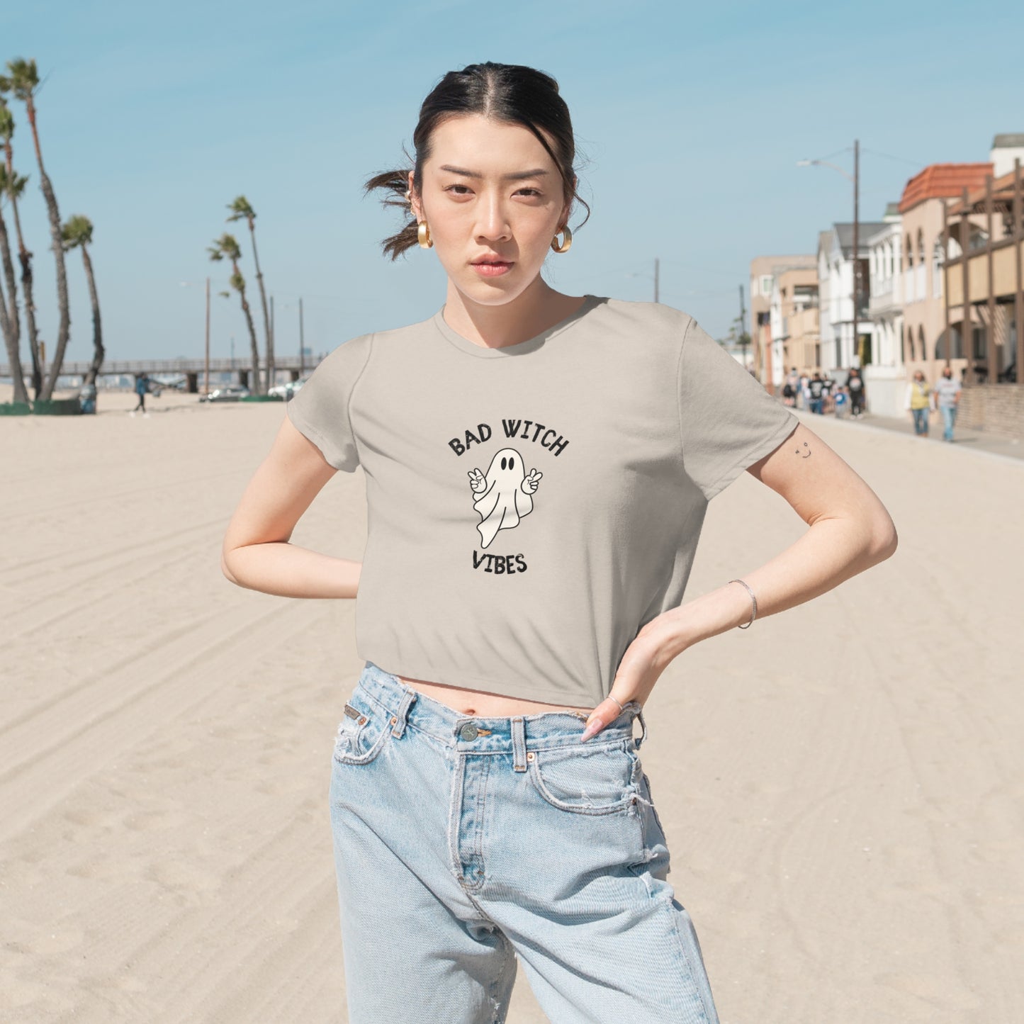 Bad Witch - Women's Flowy Cropped Tee