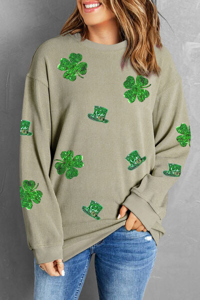 Sequin Shamrock sweatshirt, st patty's day shirt, st patricks day shirt, st patricks day clothing, sequin shamrock, shamrock sweatshirt, shamrock sweater